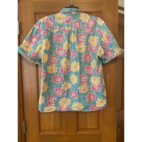 Vintage 90s Hawaiian Island Women's Floral Short Sleeve Button Down Large Retro - Picture 6 of 8